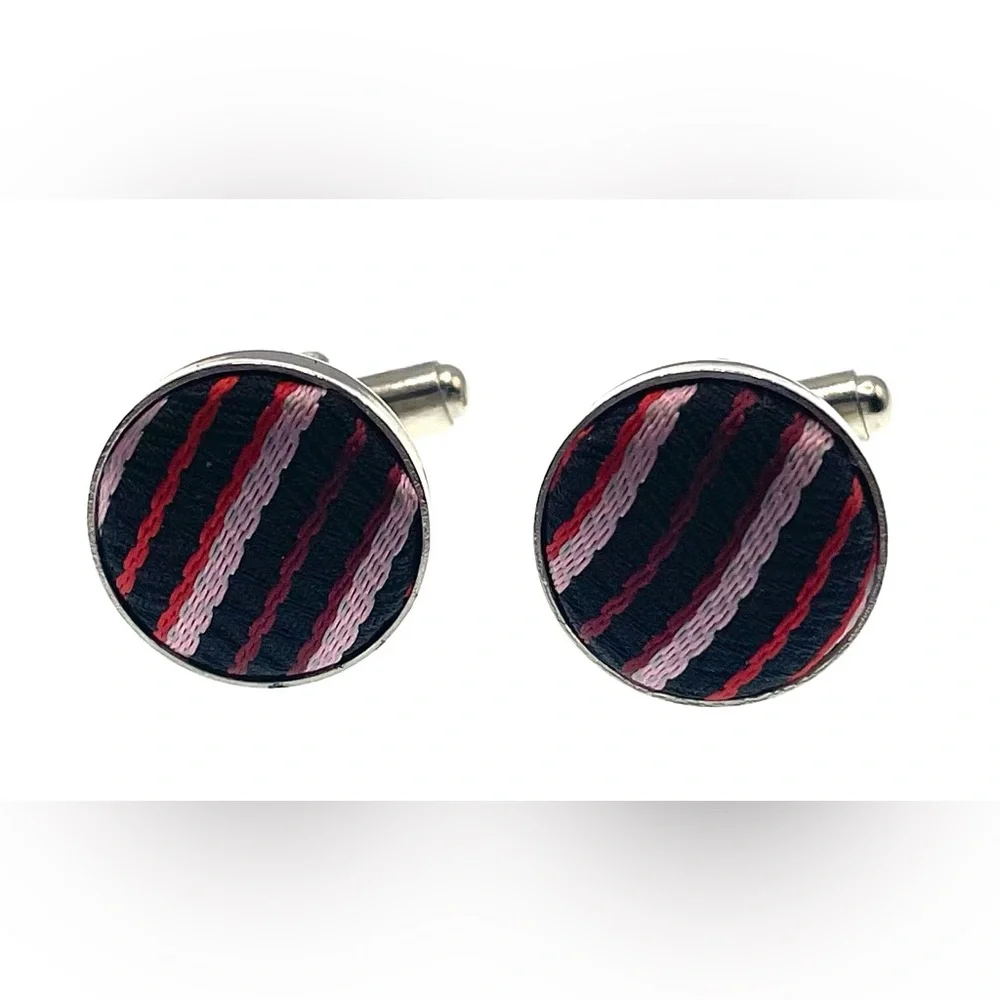 3 for $30 Vintage Classic Silver Tone Fabric Covered Cufflinks